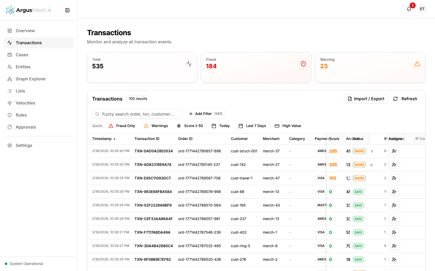 Transaction Monitoring